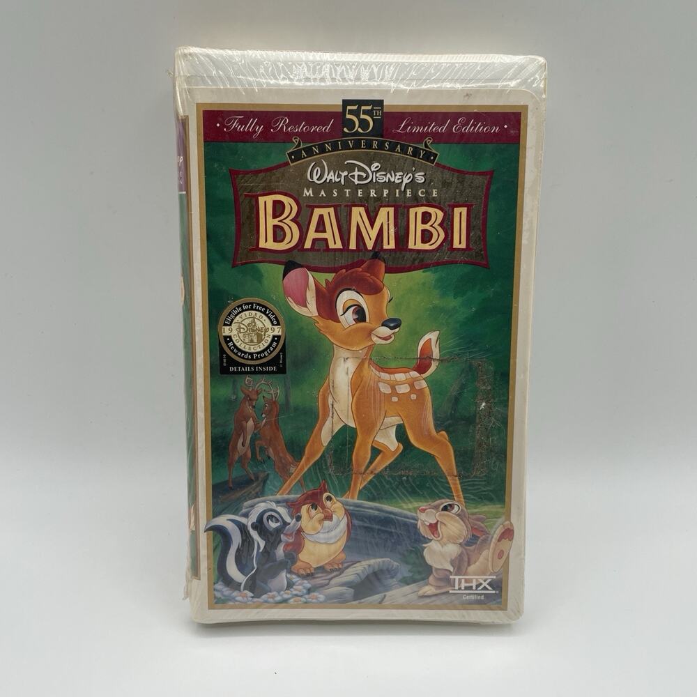 Bambi - New Sealed! VHS Disney Tape 55th Anniversary Masterpiece Clamshell Movie